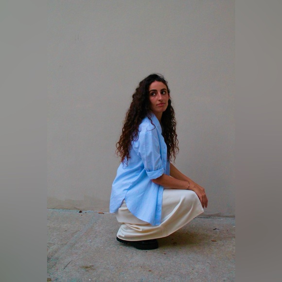 Beige Midi Slip skirt - Picture 2 of 4